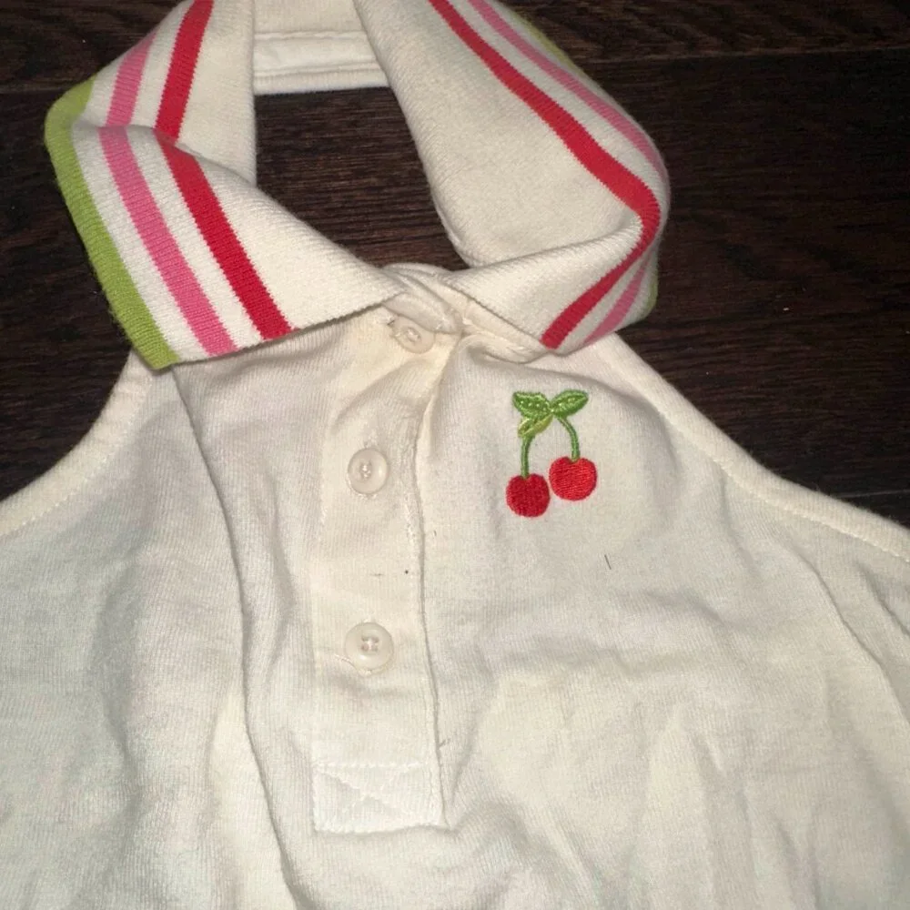 Gymboree vintage Cherry Shorts & White Halter Top